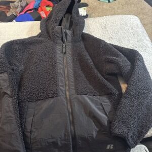 Boys‎ Size 14/16 Russell Fleece Hooded Jacket Black